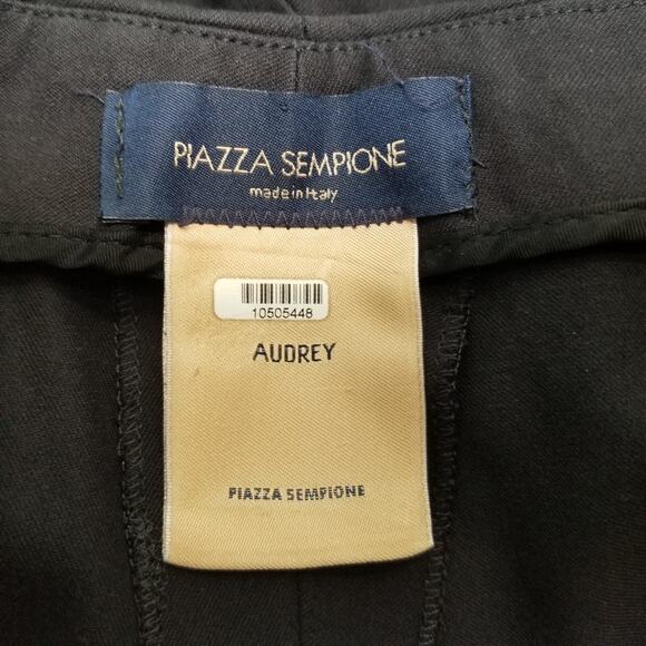 Piazza Sempione Audrey Capri Pants 42 Women’s Cotton Twill Black Stretch US 6 - Picture 12 of 14